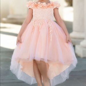 Trish Scully dress gown size 7 peach pink